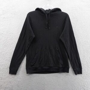Tailorbyrd Collection Hooded Pullover Size M Black‎ Waffle Knit Men Pocket NWT